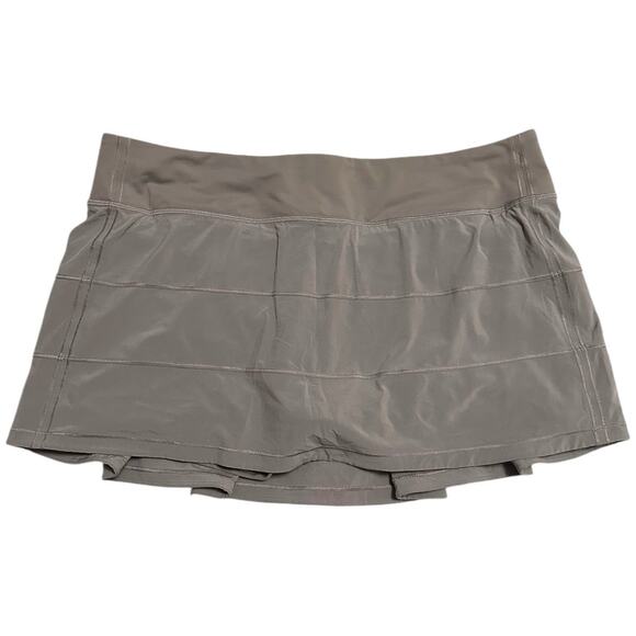 Lululemon Women Dark Chrome Gray Pace Rival Skirt 4-way Stretch 13” Skort 12 Reg - Picture 2 of 10